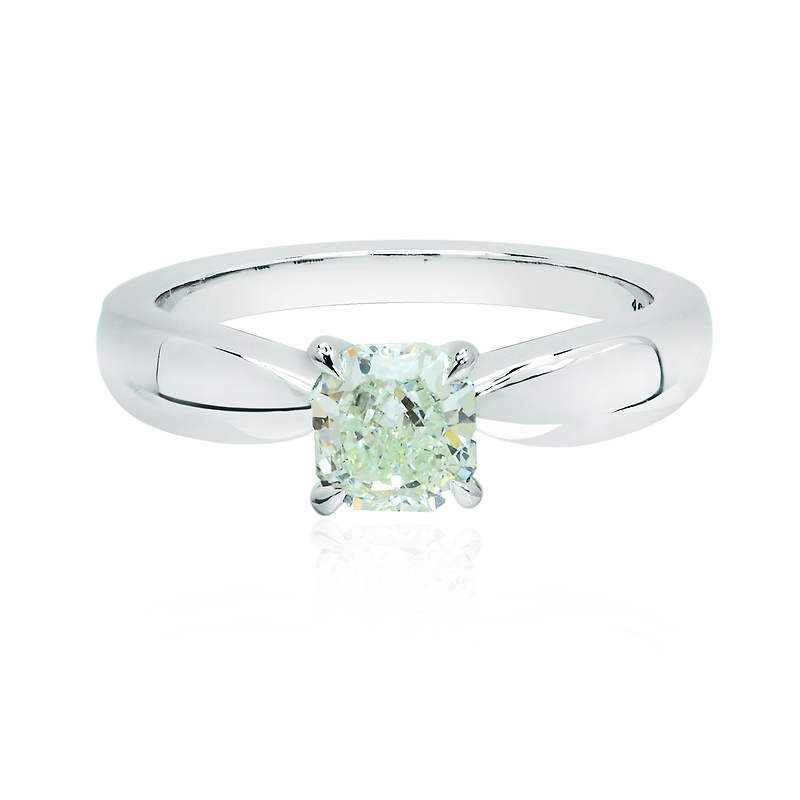 Light Green Graduated Solitaire Ring