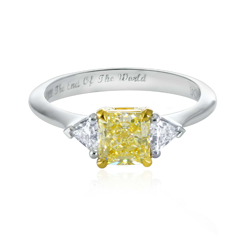 W-X Yellow Radiant Diamond Ring