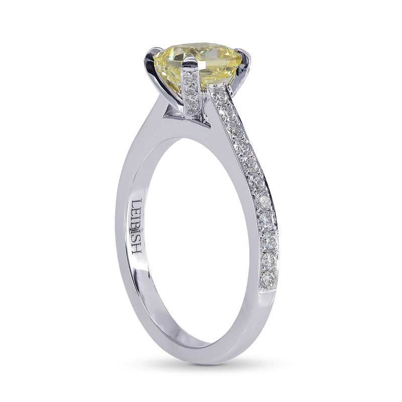 Fancy Yellow Cushion Diamond Ring, SKU 152224 (1.84Ct TW)