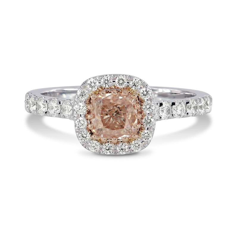 Fancy Light Pinkish Brown Cushion Diamond Ring, SKU 158971 (0.92Ct TW)