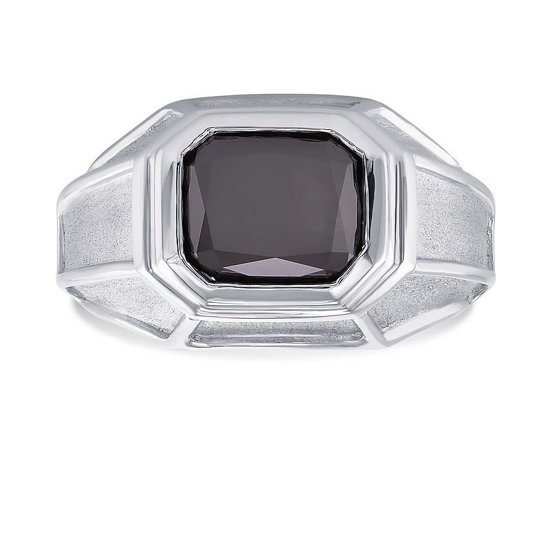 Fancy Black strahlender Diamantring Platin Größe 9½ 3 Karat GIA, SKU 177863 (3.42Ct)
