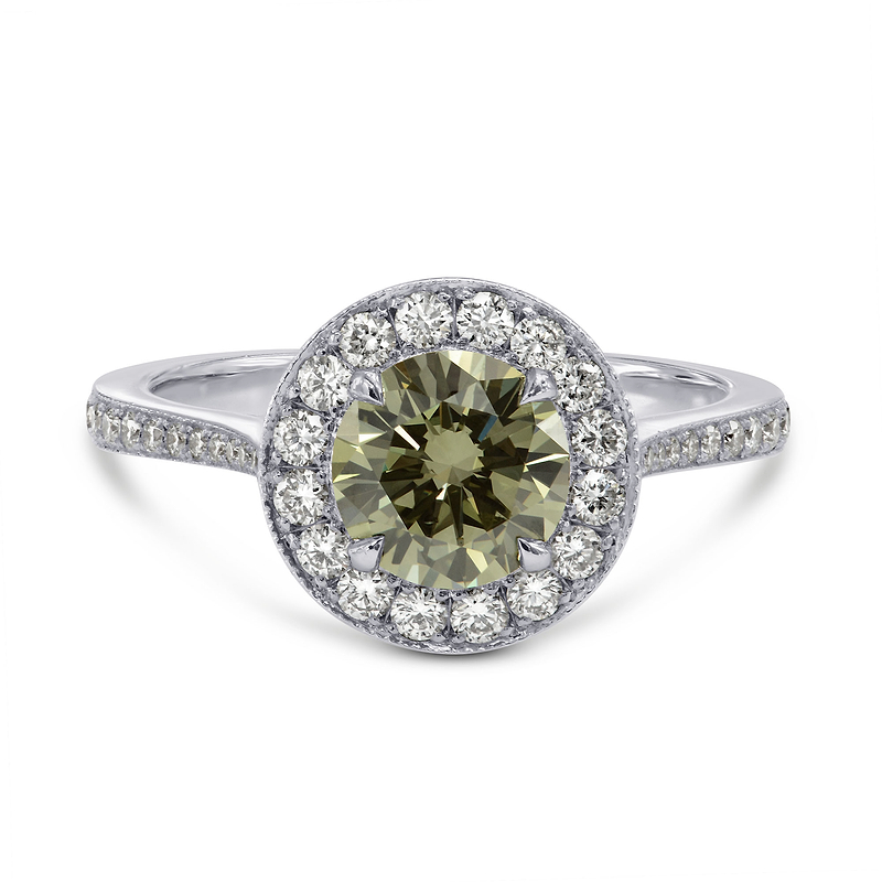 Round Chameleon Diamond Halo Ring, SKU 20098 (1.55Ct TW)