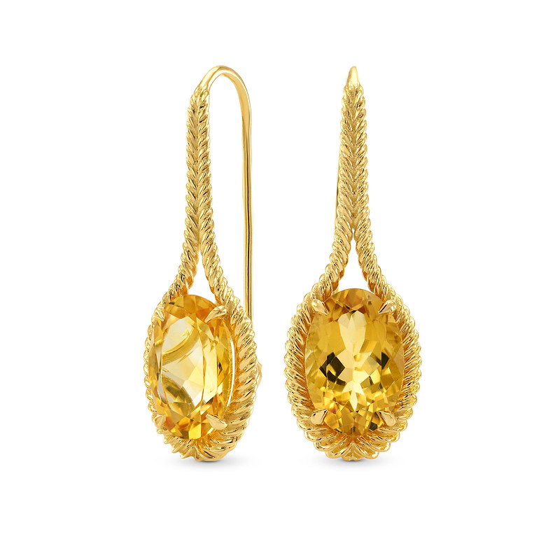 Oval Citrine Drop Earrings, SKU 248584 (6.11Ct TW)