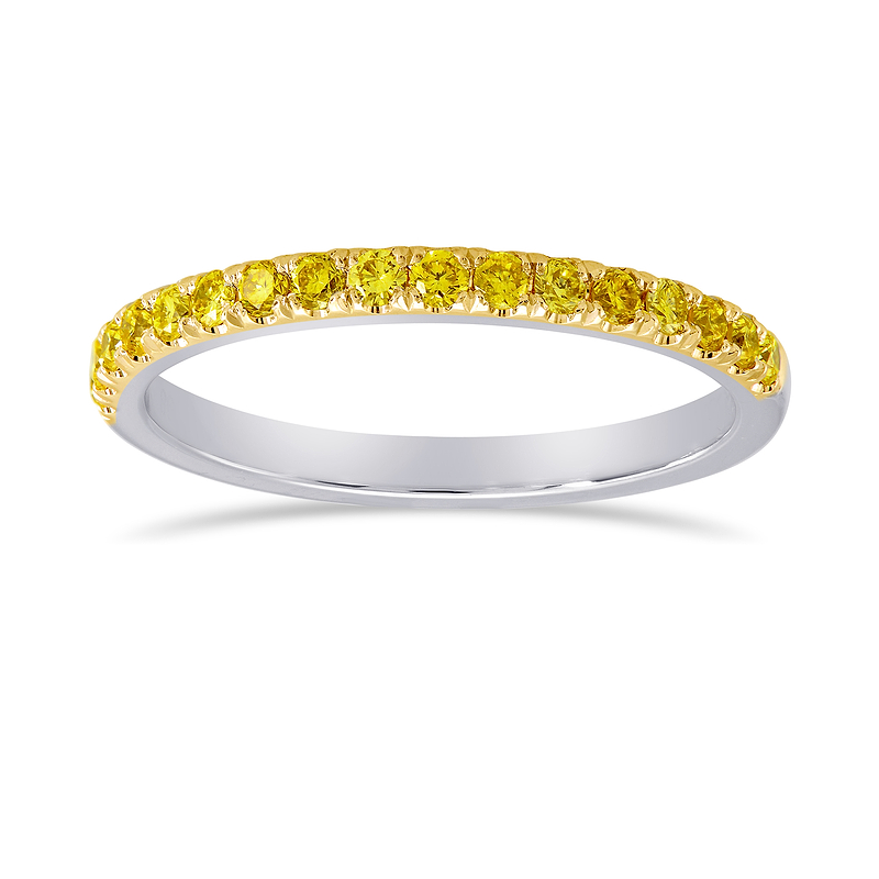 Fancy Gelber runder Diamantring 18 Karat Weißgold Größe 6 0,35 ct, ARTIKELNUMMER 24935R (0,35 Karat TW)