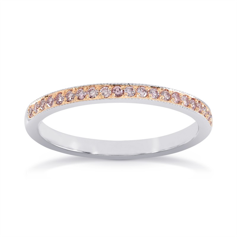 White & Rose Gold Fancy Light Pink Diamond Milgrain Band Ring, ARTIKELNUMMER 24938R (0,16 Karat TW)