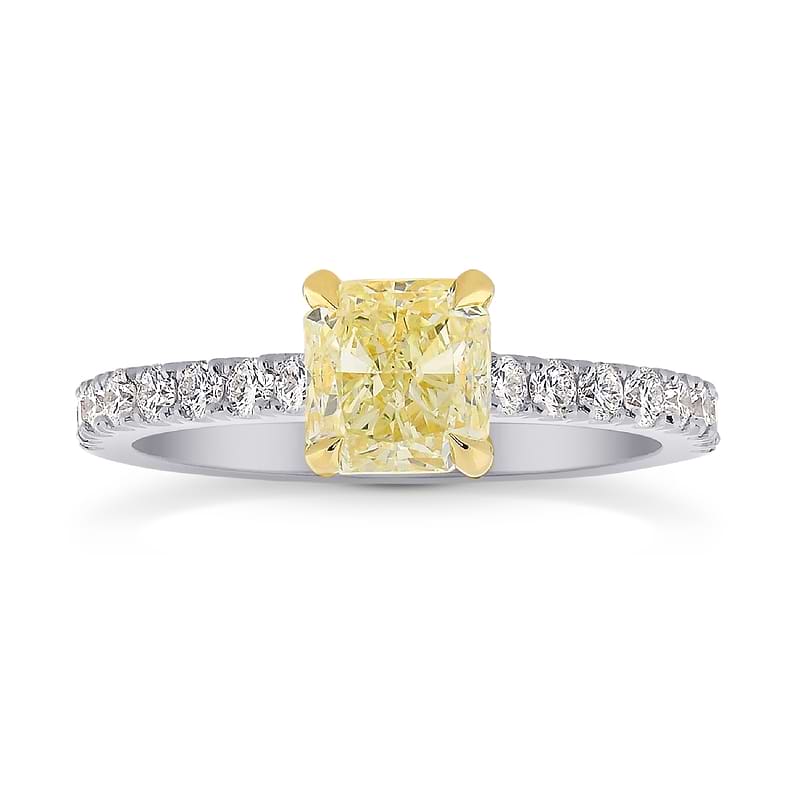 Fancy Yellow Cushion & Pave Diamond Ring, SKU 26820R (1.50Ct TW)