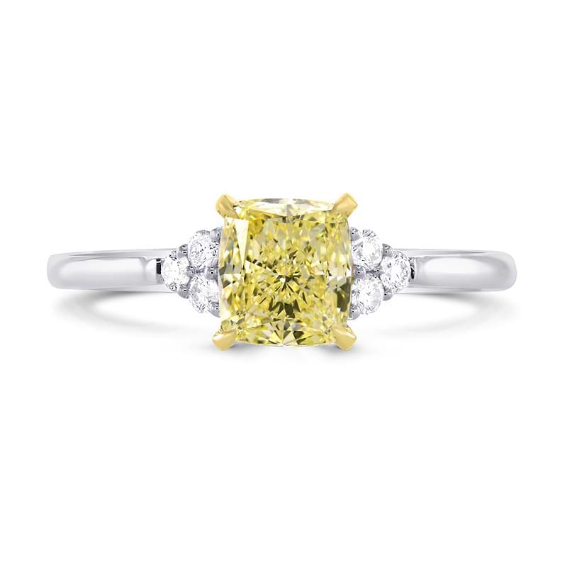 Fancy Yellow Cushion Diamond Ring, SKU 26950R (1.12Ct TW)