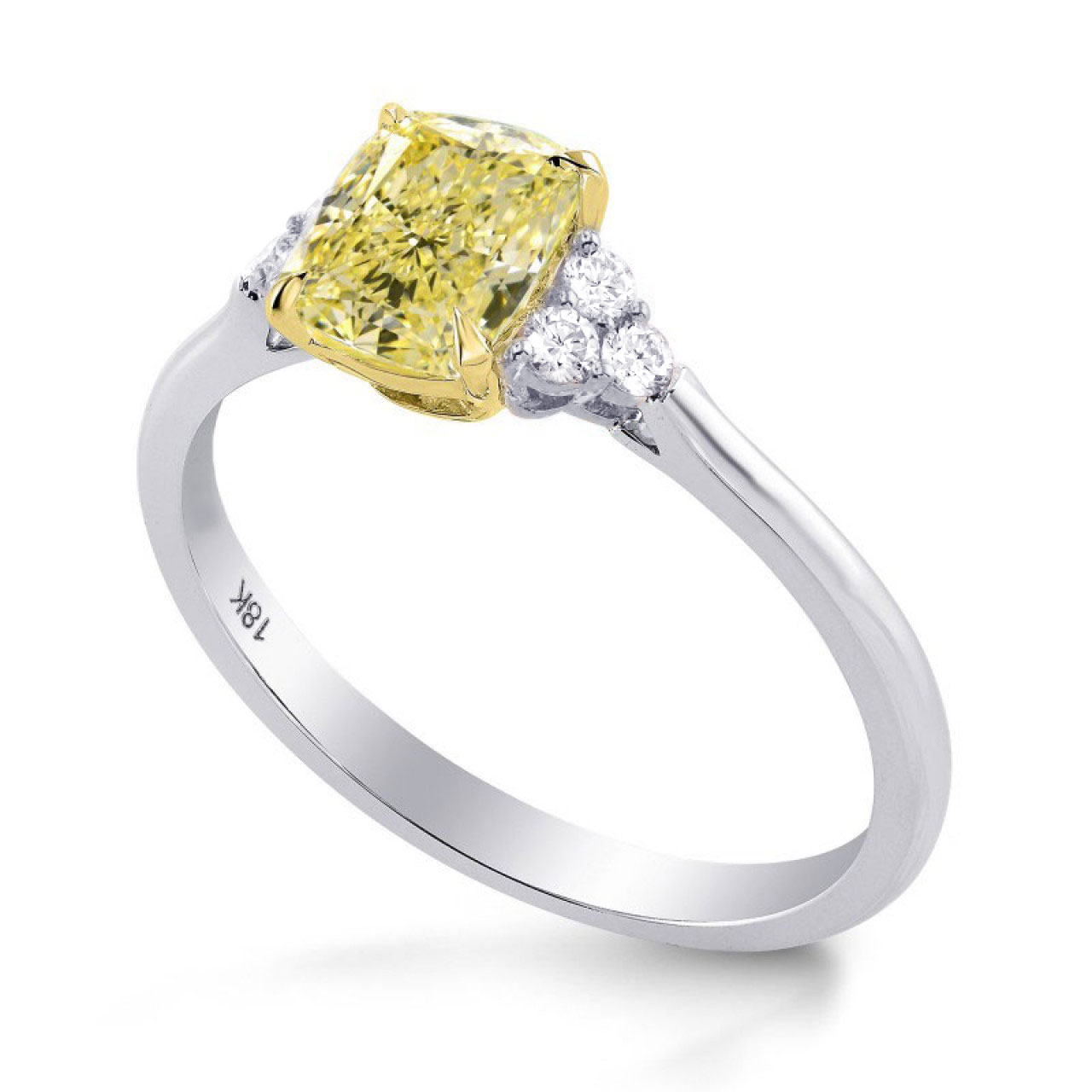 Fancy Yellow Cushion Diamond Ring, SKU 26950R (1.12Ct TW)