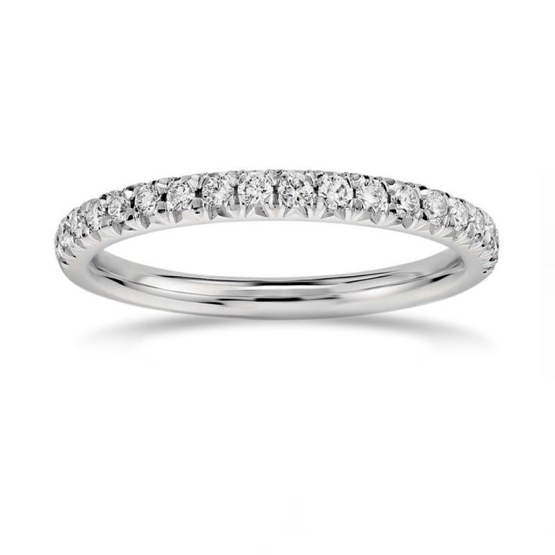 French Pave Diamond Half-Eternity Band Ring, SKU 26983R (0.35Ct TW)