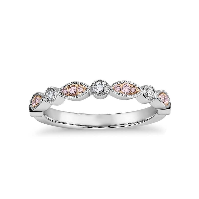 Pink & White Diamond Designer Band Ring, SKU 27120R (0.26Ct TW)