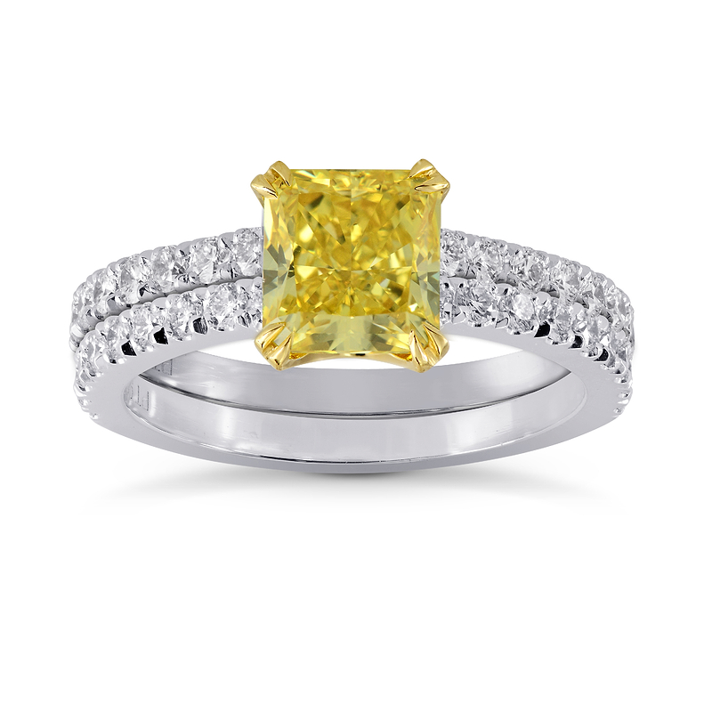 Fancy Yellow Radiant Diamond Engagement & Wedding Ring Set, ARTIKELNUMMER 27469R (2,18 Karat TW)