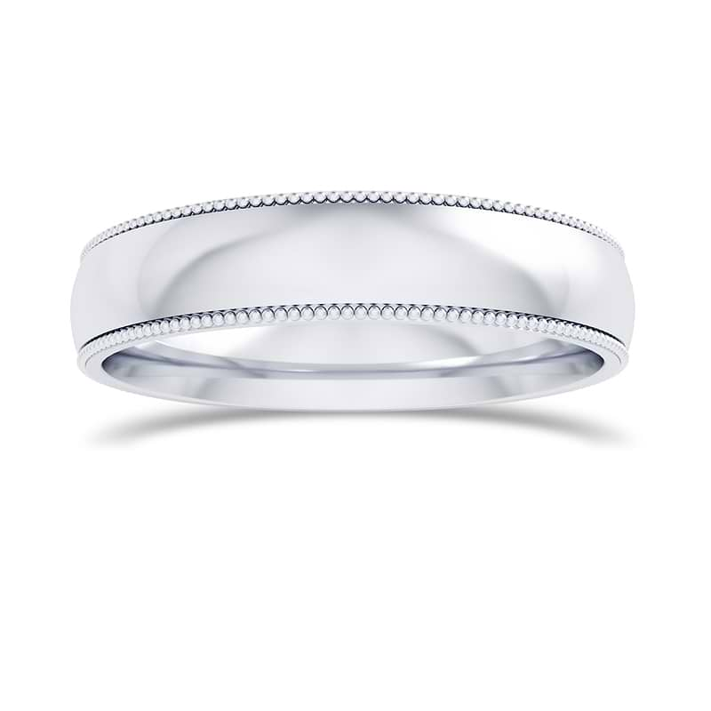 Wedding Band with Milgrain-4.0MM, SKU 27681R