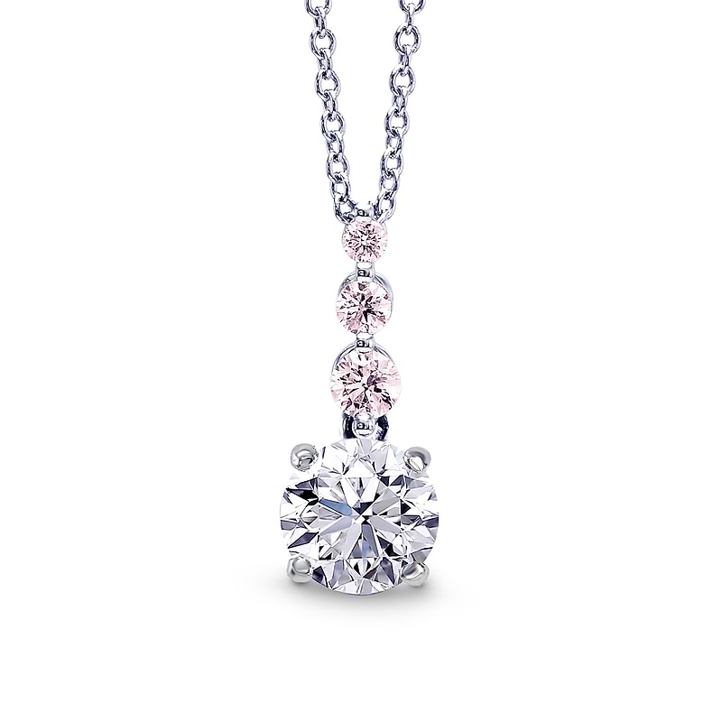 White & Pink Diamond Drop Pendant, SKU 27869R (0.78Ct TW)