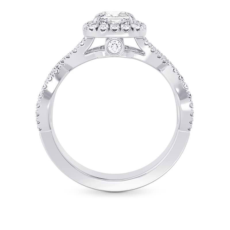 Cushion Diamond Cross-over Halo Ring, SKU 28095R (1.95Ct TW)