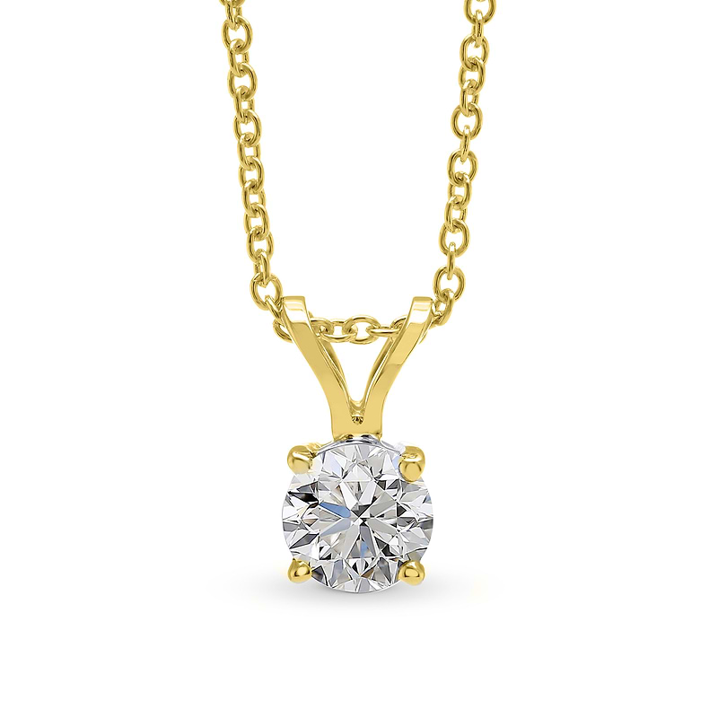 White Round Diamond Solitaire Pendant, SKU 28134R (0.70Ct)