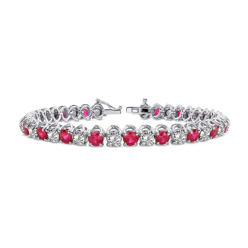 Diamond & Ruby Tennis Bracelet, SKU 28346R (10.93Ct TW)