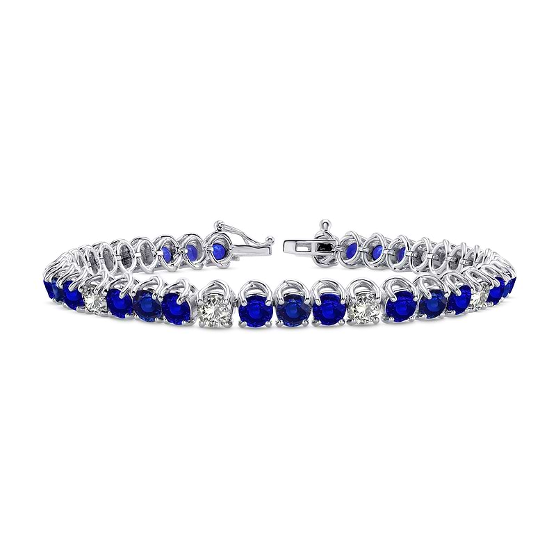 Diamond & Sapphire Tennis Bracelet, SKU 28371R (11.52Ct TW)