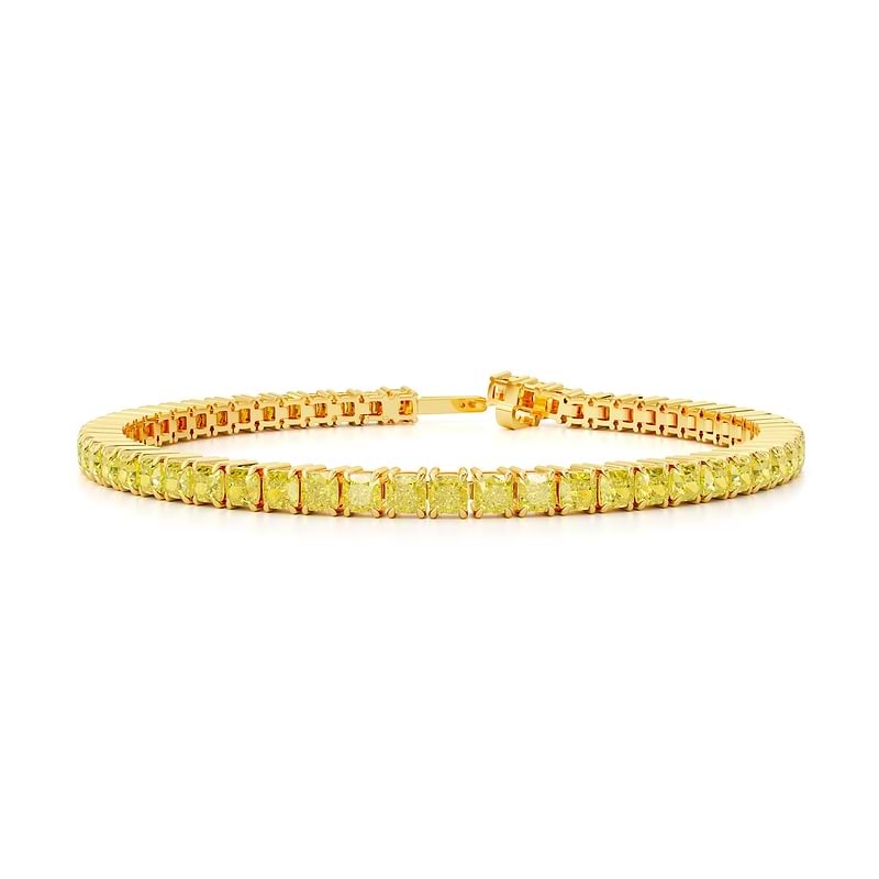 Fancy Intense Yellow Cushion Diamond Tennis Bracelet, ARTIKELNUMMER 28415V (14,38 Karat TW)