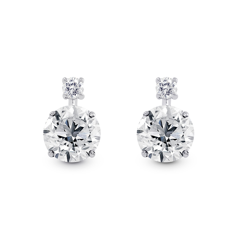 Round Brilliant Diamond Earrings, SKU 28820L (3.14Ct TW)