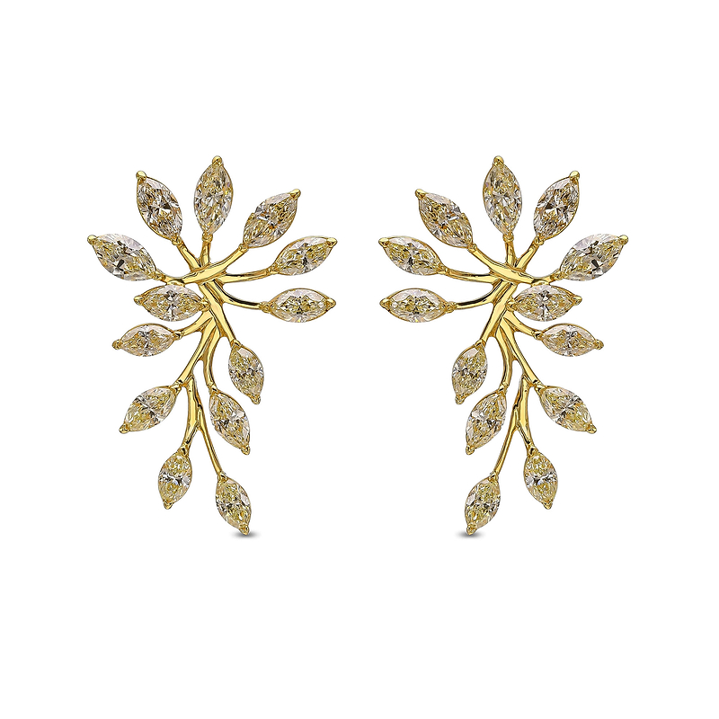 Light Yellow Marquise Couture Diamond Earrings, SKU 29701M (6.00Ct TW)