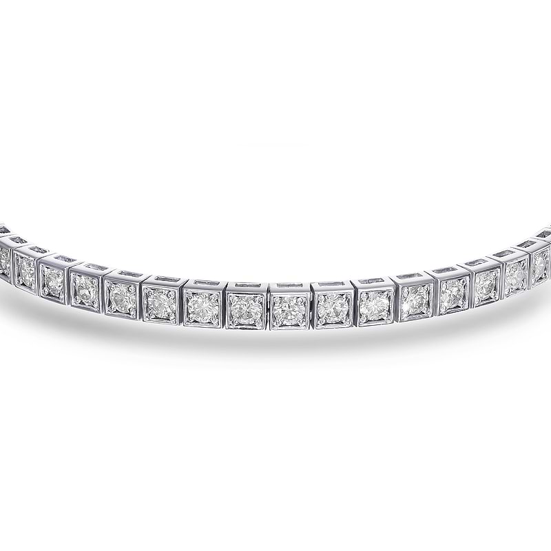 Colorless Round Brilliant Diamond Tennis Bracelet., SKU 29883M (3.66Ct TW)