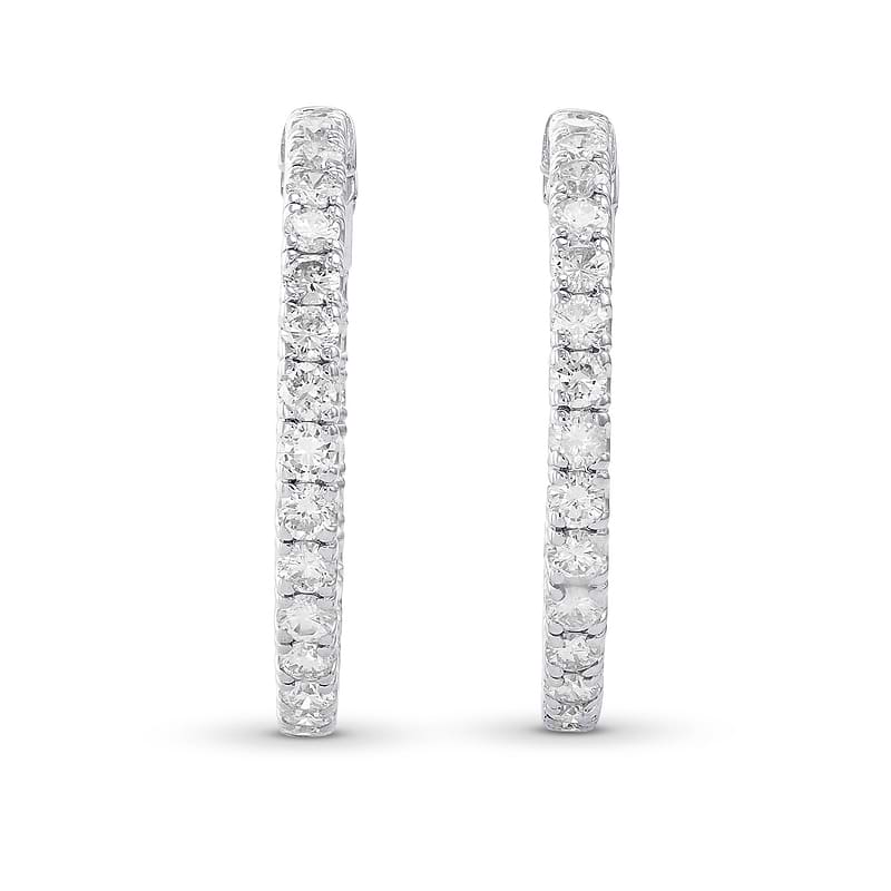 Round White Diamond Hoop Earrings, SKU 30093M (5.50Ct TW)