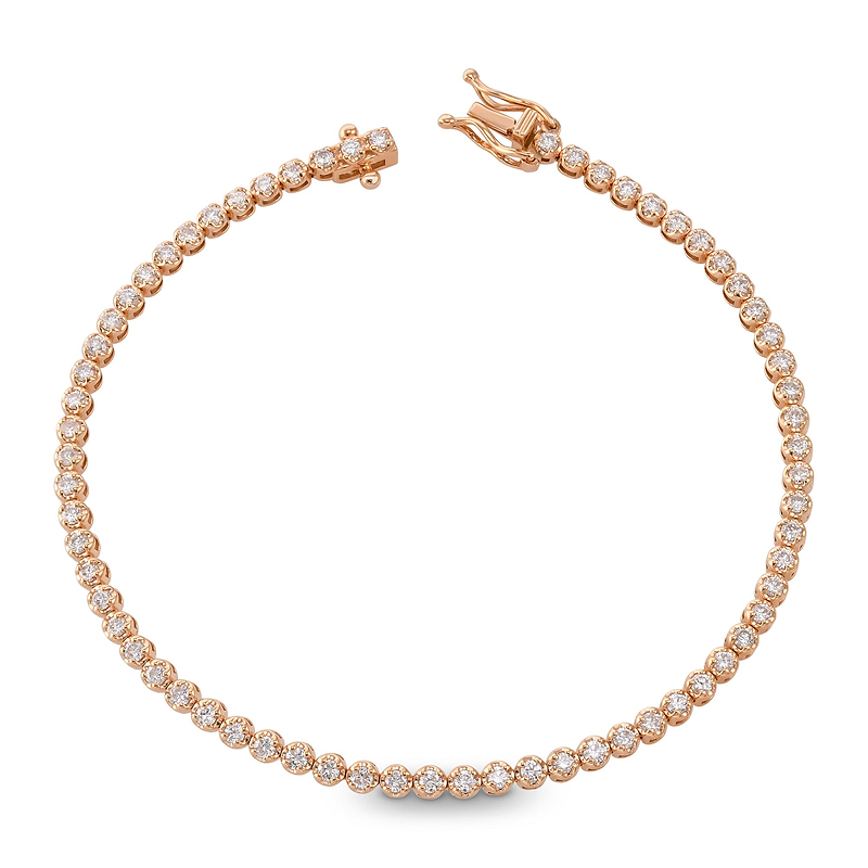 Classic Round Rose Diamond Tennis Bracelet, SKU 30096M (1.51Ct TW)  - 2