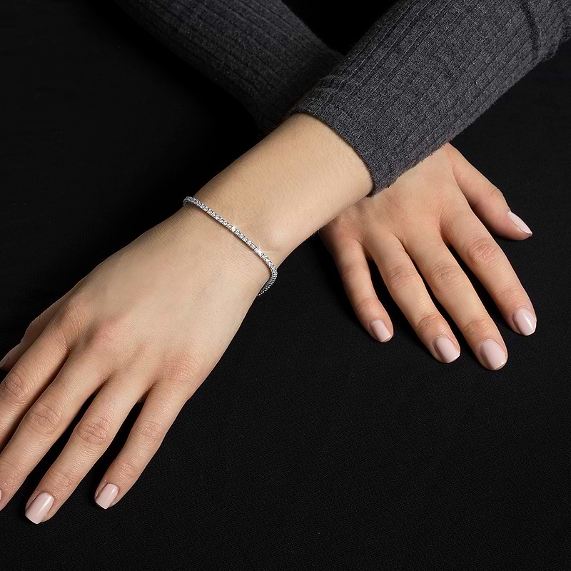 Round White Diamond Tennis Bracelet, SKU 30334R (2.00Ct TW)  - 5