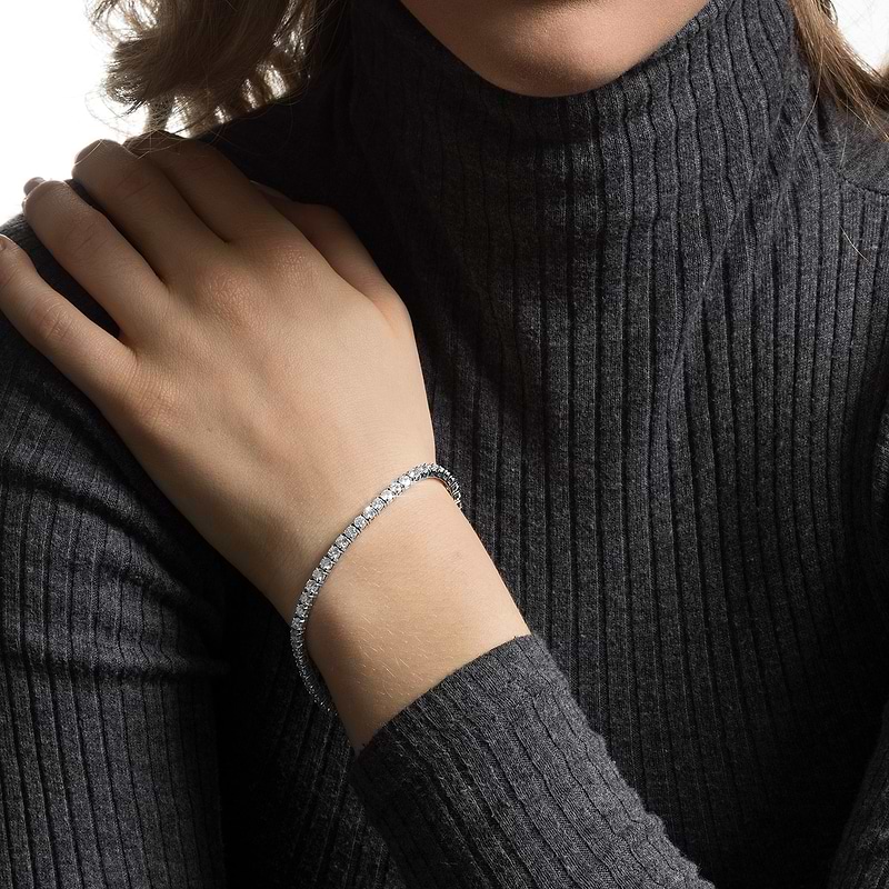 Round White Diamond Tennis Bracelet, SKU 30338R (6.00Ct TW)  - 3