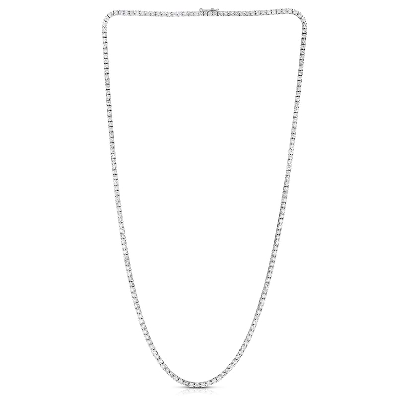 Round White Diamond Tennis Necklace, SKU 30344R (7.00Ct TW)