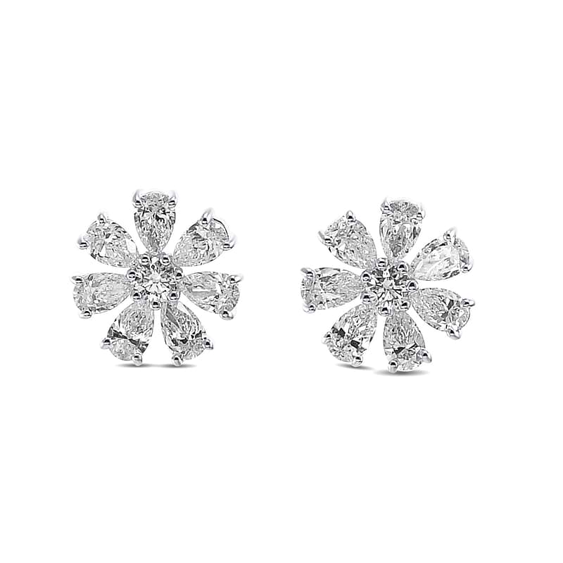 Pear White Diamond Couture Earrings, SKU 31009M (1.41Ct TW)