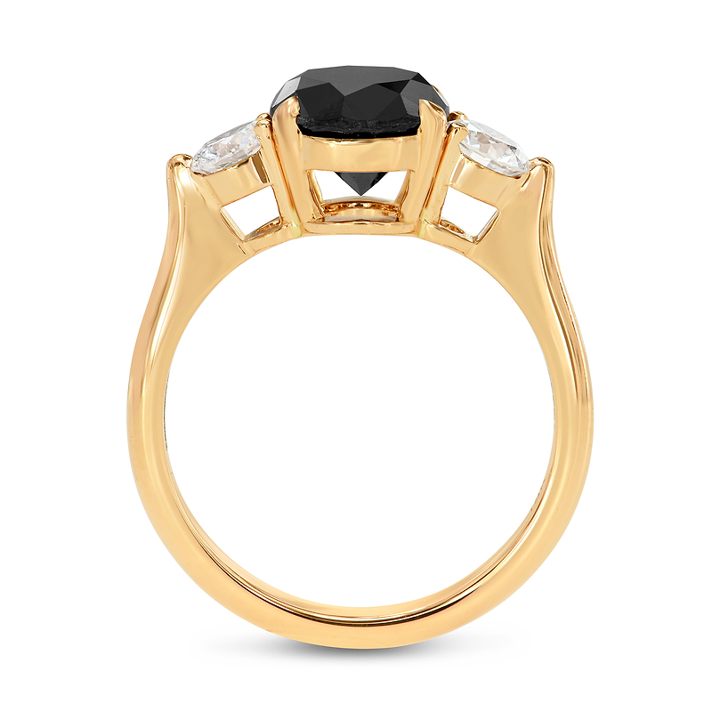 Fancy Black Round Three-stone Diamond Ring, SKU 31662V (2.36Ct TW)