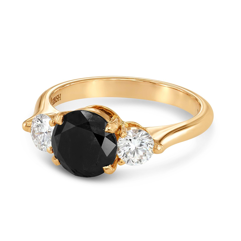 Fancy Black Round Three-stone Diamond Ring, SKU 31662V (2.36Ct TW)  - 2