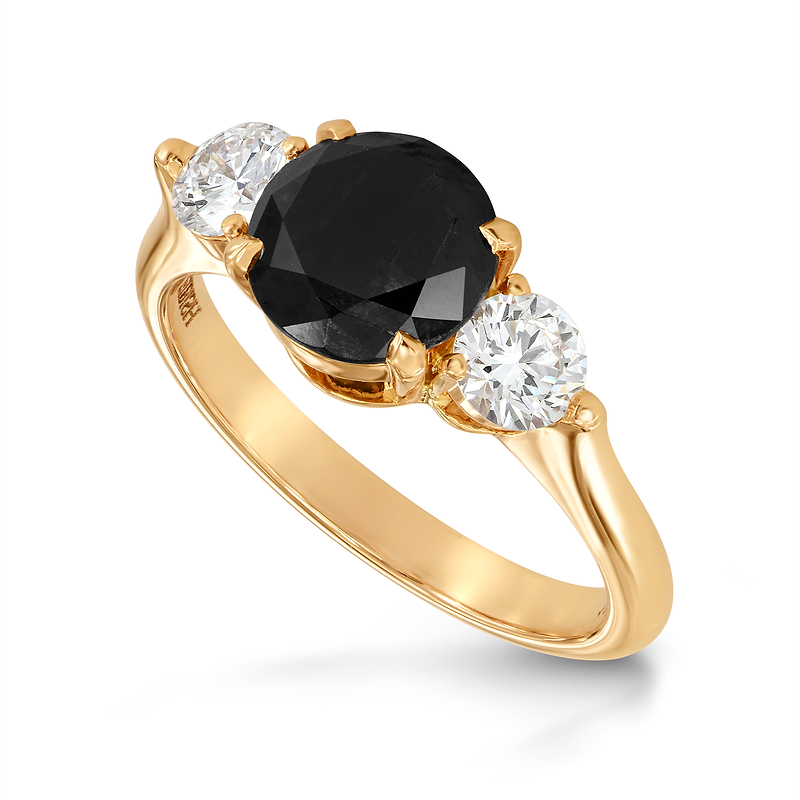 Fancy Black Round Three-stone Diamond Ring, SKU 31662V (2.36Ct TW)  - 3