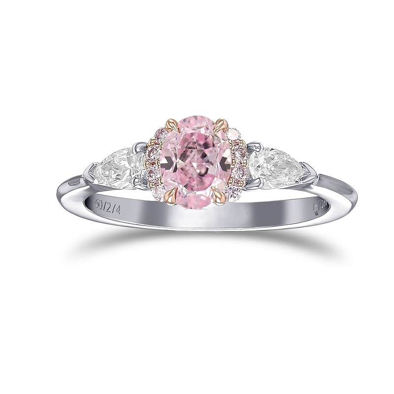 Fancy Purple-Pink Oval & Pear Diamond Semi-Halo Ring, SKU 31723V (0.64Ct TW)