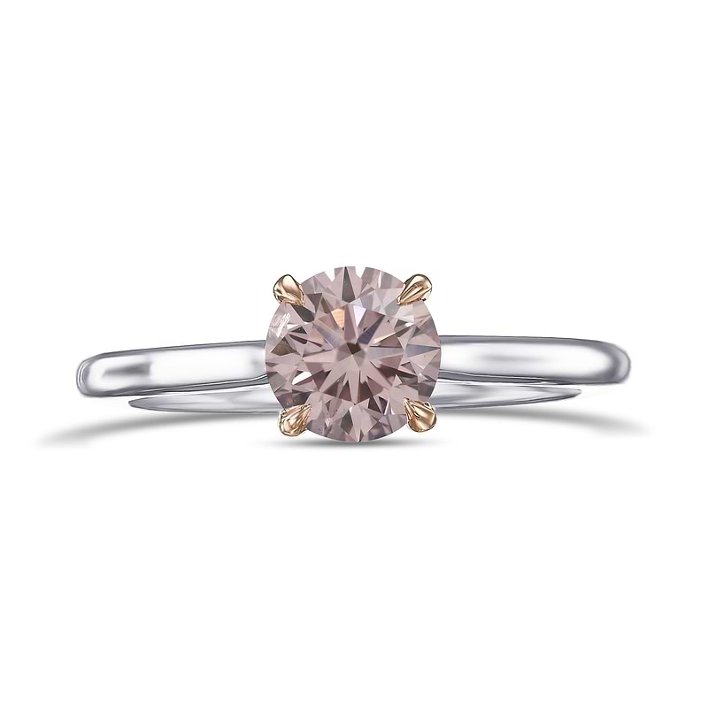 Argyle Fancy Light Pink Round Diamond Solitaire Ring, SKU 31731V (0.70Ct)