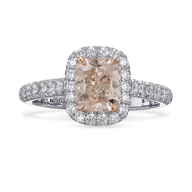 Fancy Light Pink Cushion Halo Diamond Ring, SKU 31755V (1.03Ct TW)