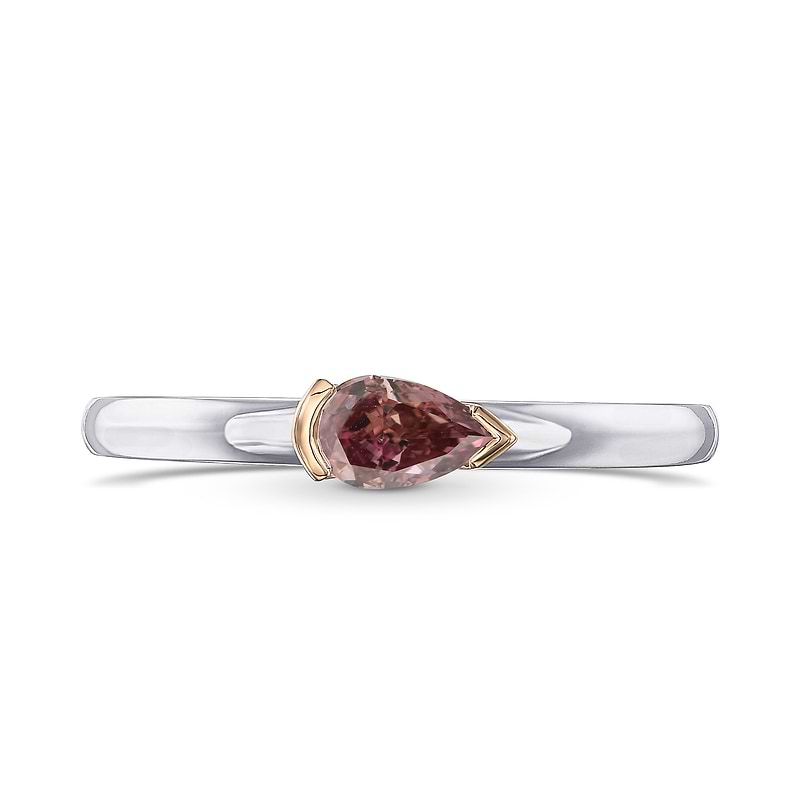 Fancy Deep Pink Pear Diamond Solitaire Ring, SKU 31756V (0.33Ct)