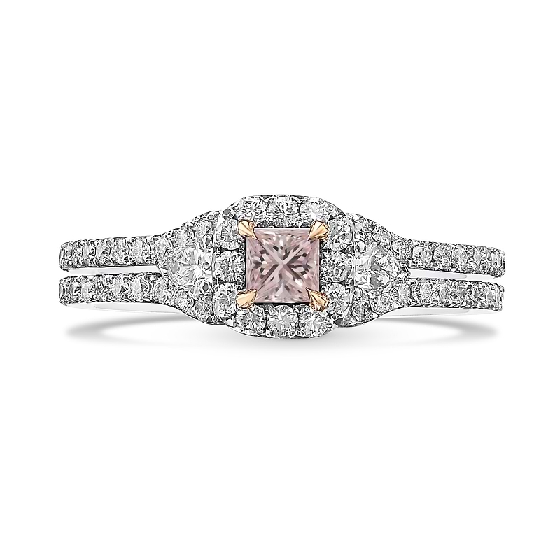 Light Pink Princess & Pear Diamond Ring, SKU 31757V (0.81Ct TW)