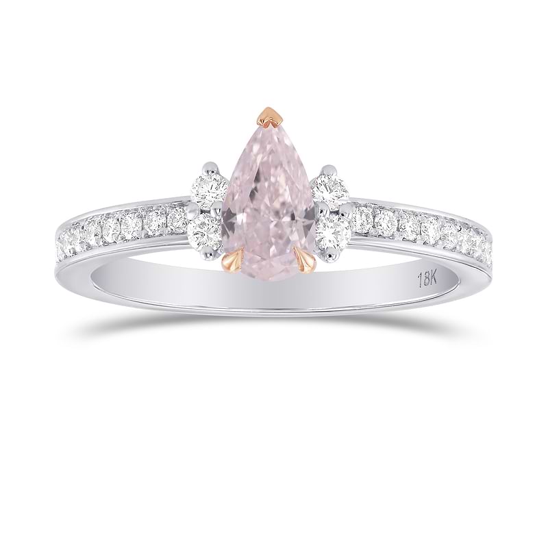 Light Pink Pear Diamond Side-Stone Ring, SKU 31776V (0.65Ct TW)