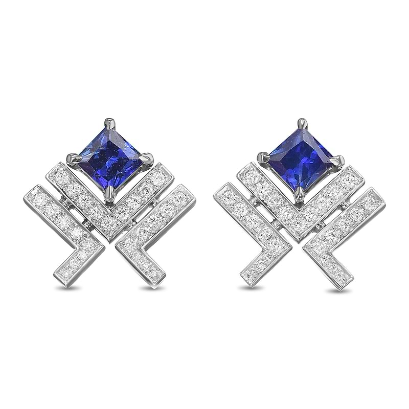 Sapphire Leibish Logo Pave Earrings, ARTIKELNUMMER 31791R (0,90 Karat TW)