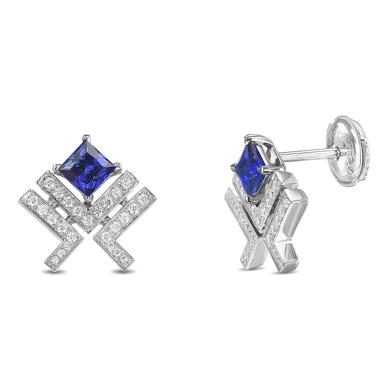 Sapphire Leibish Logo Pave Earrings, SKU 31791R (0.90Ct TW)