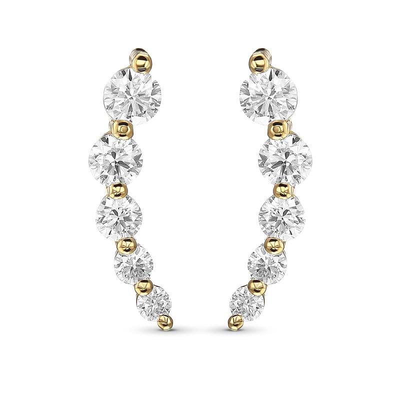 Colorless Round Brilliant Diamond Earrings, SKU 32190R (1.00Ct TW)