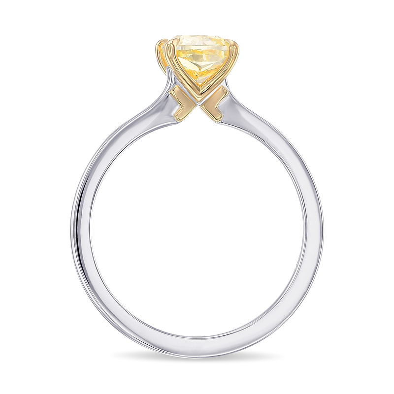 Fancy Yellow Cushion Diamond Classic Solitaire Engagement Ring, SKU 415268 (1.26Ct)