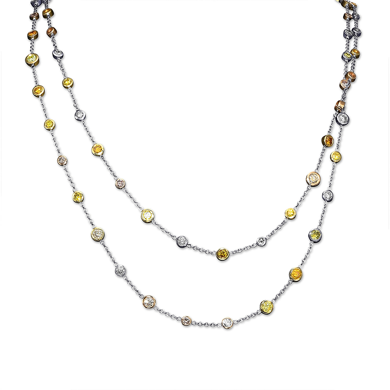 Mix Color Brilliants Diamond Necklace, SKU 487850 (8.61Ct TW)