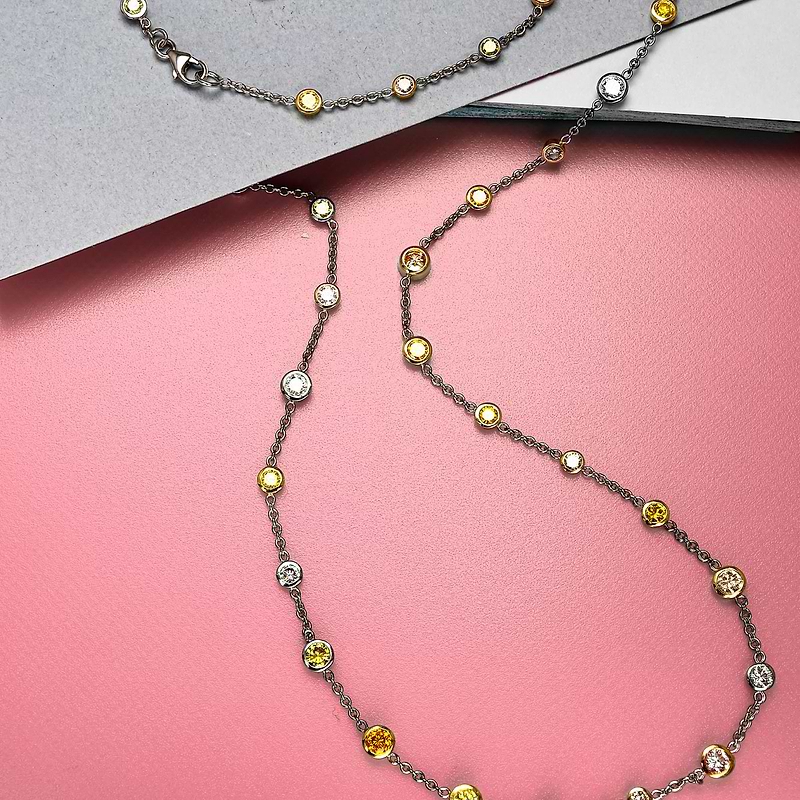 Mix Color Brilliants Diamond Necklace, SKU 487850 (8.61Ct TW)  - 2