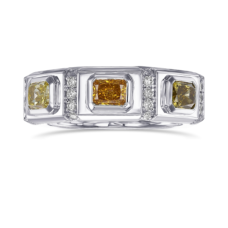 Mix Color Three-stone Men's Diamond Ring, SKU 517120 (2.13Ct TW)