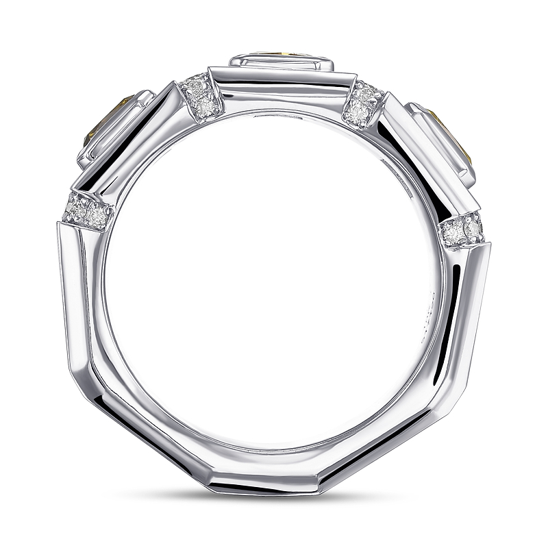 Mix Color Three-stone Men's Diamond Ring, SKU 517120 (2.13Ct TW)