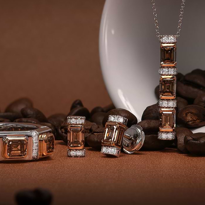 Fancy Brown Emerald Diamond Stud Earrings, SKU 520325 (1.40Ct TW)  - 3