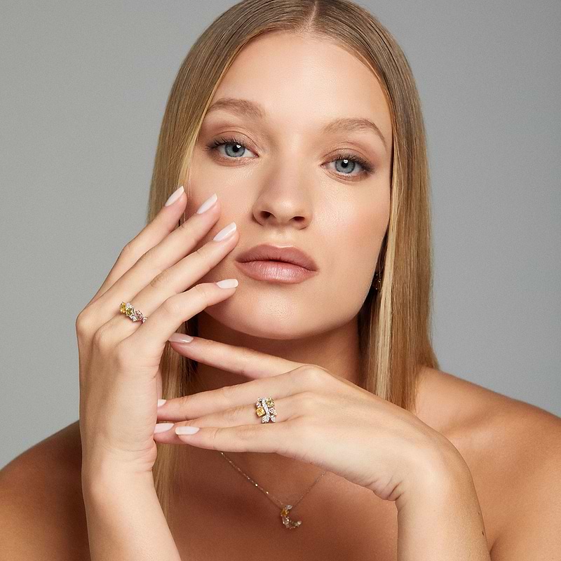 Multi Color Half Moon Diamond Couture Pendant, SKU 550897 (1.28Ct TW)  - 3